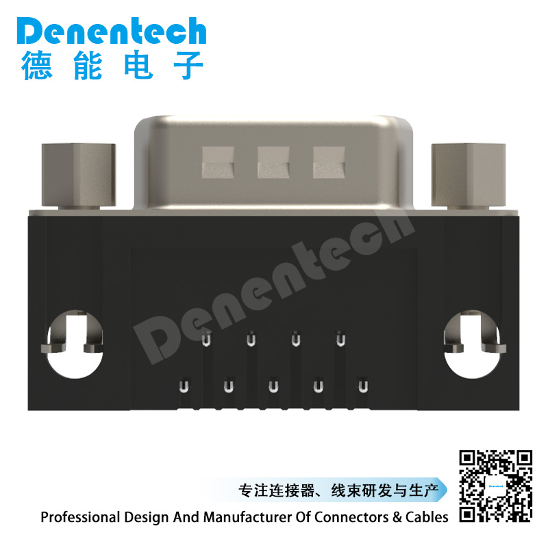 Denentech High quality HDR 15P H8.08 male right angle DIP d-sub 15 pin connector male d-sub connectors